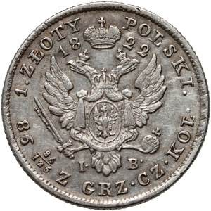 Kongresové kráľovstvo, Alexander I, 1 zloty 1822 IB, Varšava