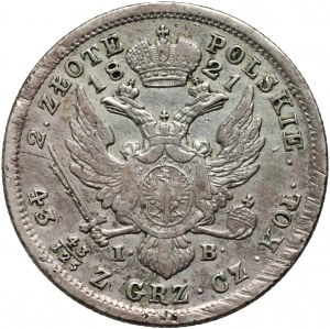 Regno del Congresso, Alessandro I, 2 zloty 1821 IB, Varsavia