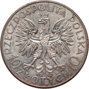 II RP, 10 Zloty 1933, Warschau, Kopf einer Frau