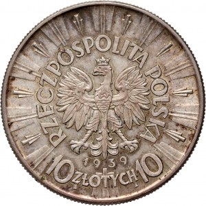 II RP, 10 zlotých 1939, Varšava, Józef Piłsudski