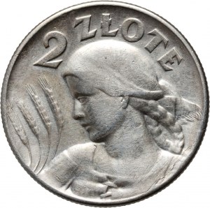 II RP, 2 zloty 1925 senza punto, Filadelfia, Harvester