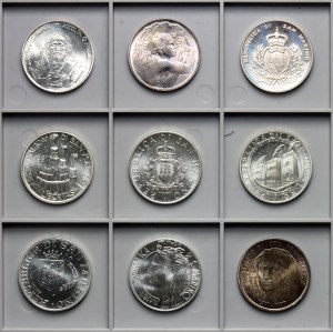 San Marino, 1000 lira -set of 9 pieces
