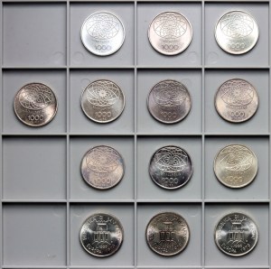 Italy, 1000 lira -set of 13 pieces