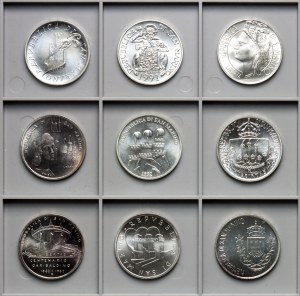 San Marino, 1000 lire - set di 9 pezzi