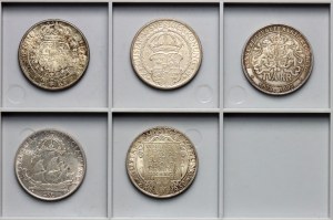 Sweden, 2 crowns-set of 5 pieces