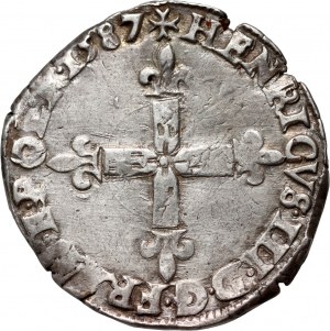 Henryk III Walezy, 1/4 ecu 1587