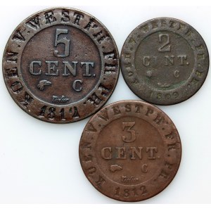 Germany, Westphalia, Hieronymus Napoleon, set of coins from 1809-1812, (3 pieces)