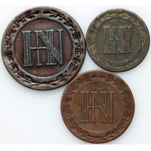 Germany, Westphalia, Hieronymus Napoleon, set of coins from 1809-1812, (3 pieces)