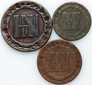 Germany, Westphalia, Hieronymus Napoleon, set of coins from 1809-1812, (3 pieces)