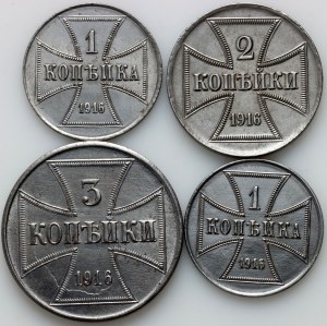 OST, zestaw monet z 1916 roku, (4 sztuki)