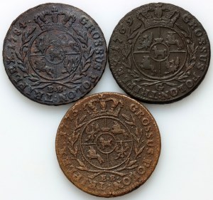 Stanislaus Augustus Poniatowski, set of trojaks dated 1769-1784, (3 pieces)