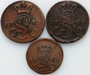 Stanislaw August Poniatowski, set of coins from 1769-1783, (3 pieces)