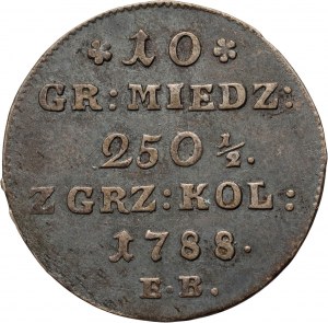 Stanislaw August Poniatowski, 10 copper pennies 1788 EB, Warsaw.