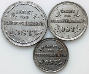 OST, zestaw monet z 1916 roku, (3 sztuki)