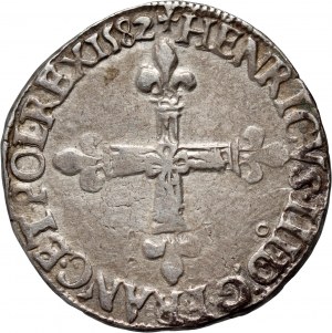 Henry III of Valois, 1/4 ecu 1582, Rennes