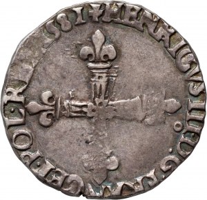 Enrico III di Valois, 1/4 ecu 1581, Rennes