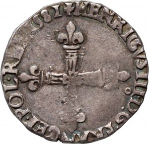 Henry III of Valois, 1/4 ecu 1581, Rennes