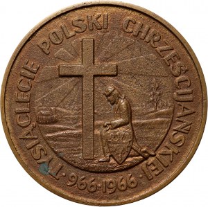 Poľská ľudová republika, medaila z roku 1966, na pamiatku 1000. výročia založenia poľského štátu, Londýn