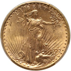 Spojené státy americké, $20 1922, Philadelphia, St. Gaudens