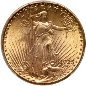 Spojené státy americké, $20 1925, Philadelphia, St. Gaudens