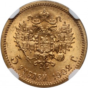 Russie, Nicolas II, 5 roubles 1902 (AP), Saint-Pétersbourg