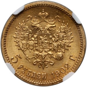 Rosja, Mikołaj II, 5 rubli 1902 (AP), Petersburg