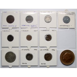 Germany, Italy, Japan, Denmark, Russia; set of 11 coins