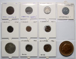 Niemcy, Włochy, Japonia, Dania, Rosja; zestaw 11 monet