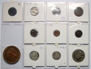 Německo, Itálie, Japonsko, Dánsko, Rusko; sada 11 mincí
