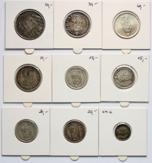 Szwajcaria, zestaw 9 monet