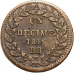 Francja, Ludwik XVIII, 10 centymów 1815 BB, Strasburg