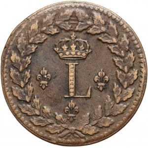 Frankreich, Ludwig XVIII, 10 Centimes 1815 BB, Straßburg