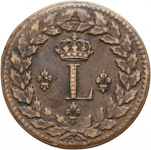 Francúzsko, Ľudovít XVIII, 10 centimes 1815 BB, Štrasburg