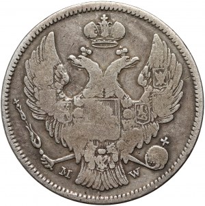 Ruské delenie, Mikuláš I., 30 kopejok = 2 zloté 1834 MW, Varšava