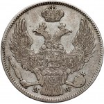 Zabór rosyjski, Mikołaj I, 30 kopiejek = 2 złote 1837 MW, Warszawa - ogon orła prosty