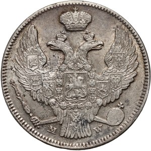 Russische Teilung, Nikolaus I., 30 Kopeken = 2 Zloty 1839 MW, Warschau - gerader Adlerschwanz