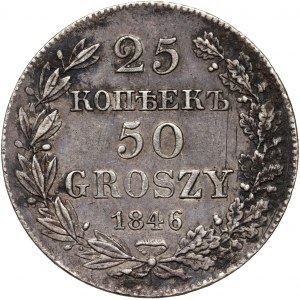 Partage russe, Nicolas Ier, 25 kopecks = 50 grosze 1846 MW, Varsovie