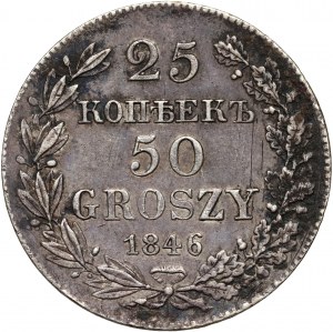 Zabór rosyjski, Mikołaj I, 25 kopiejek = 50 groszy 1846 MW, Warszawa