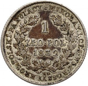 Congress Kingdom, Nicholas I, 1 zloty 1832 KG, Warsaw