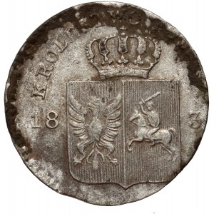 Powstanie Listopadowe, 10 groszy 1831 KG, Warszawa - nogi orła krzywe, szeroka korona, żołądź z lewej strony nad wiązaniem wieńca