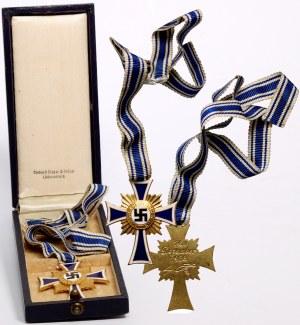 Allemagne, Troisième Reich, Croix d'or d'honneur de la mère allemande, (Mutterkreuz), en boîte