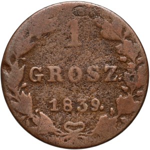 Kongress-Königreich, Nikolaus I., 1 Pfennig 1839 MW, Warschau - Punkte sowohl nach Datum als auch nach GROSZ