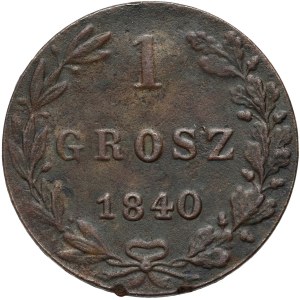 Kongresové království, Mikuláš I., 1 haléř 1840 MW, Varšava - malé číslice v datu