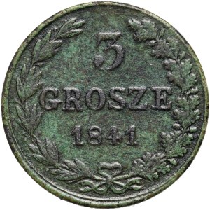 Ruské dělení, Mikuláš I., 3 grosze 1841 MW, Varšava - vzácný ročník