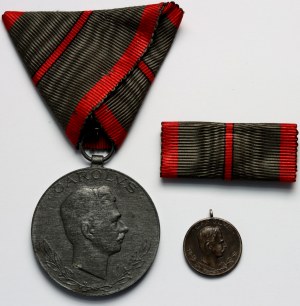 Autriche, Charles Ier, Médaille des blessés pour 1 blessure, avec miniature et ruban