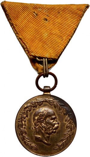 Rakousko-Uhersko, bronzová čestná medaile za 25 let záslužné služby v hasičském a záchranném sboru.