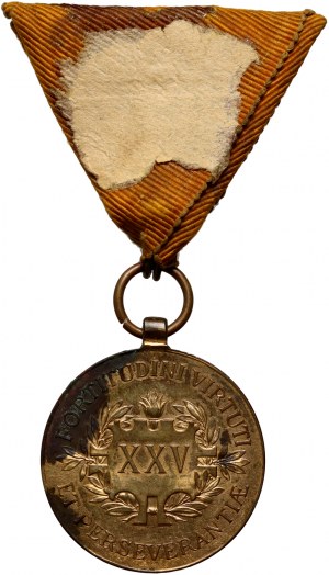 Autriche-Hongrie, Médaille d'honneur de bronze pour 25 ans de service méritoire dans les services d'incendie et de secours.
