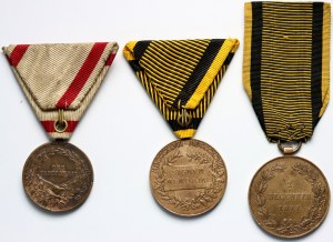 Österreich-Ungarn, Satz von 3 Medaillen