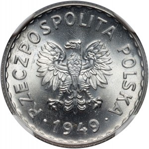 Repubblica Popolare di Polonia, 1 zloty 1949, alluminio