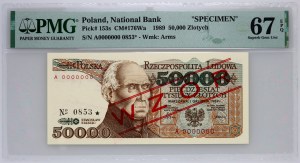 PRL, 50000 zlotých 1.12.1989, MODEL, č. 0853, séria A